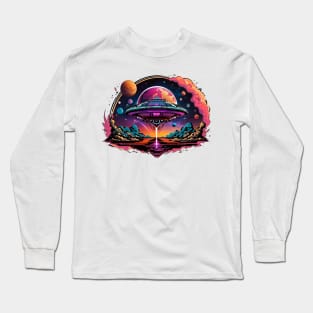 Alien Spaceship Taking Off Long Sleeve T-Shirt